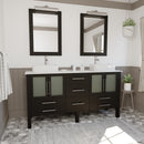 Cambridge Plumbing 63 Inch Espresso Wood and Porcelain Vessel Sink Vanity Set