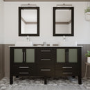 Cambridge Plumbing 63 Inch Espresso Wood and Porcelain Vessel Sink Vanity Set