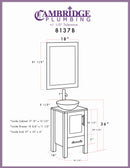 Cambridge Plumbing 18 Inch Espresso Wood and Glass Vessel Sink Vanity Set