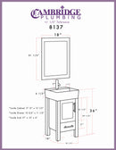 Cambridge Plumbing 18 Inch Espresso Wood and Porcelain Vessel Sink Vanity Set