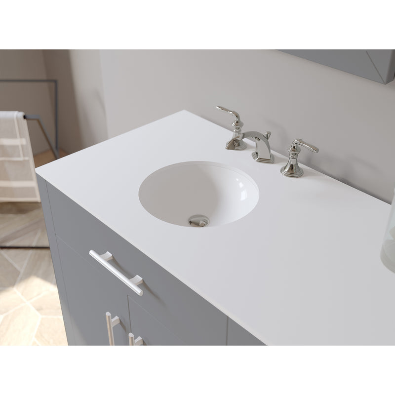 Prime 72 inch Gray Wood and Porcelain Double Basin Sink Vanity Set