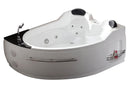 EAGO USA EAGO AM113ETL-L 5.5 ft Left Corner Acrylic White Whirlpool Bathtub for Two