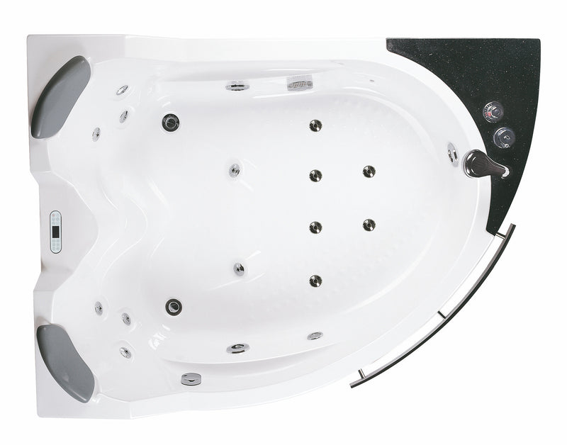 EAGO USA EAGO AM113ETL-R 5.5 ft Right Corner Acrylic White Whirlpool Bathtub for Two