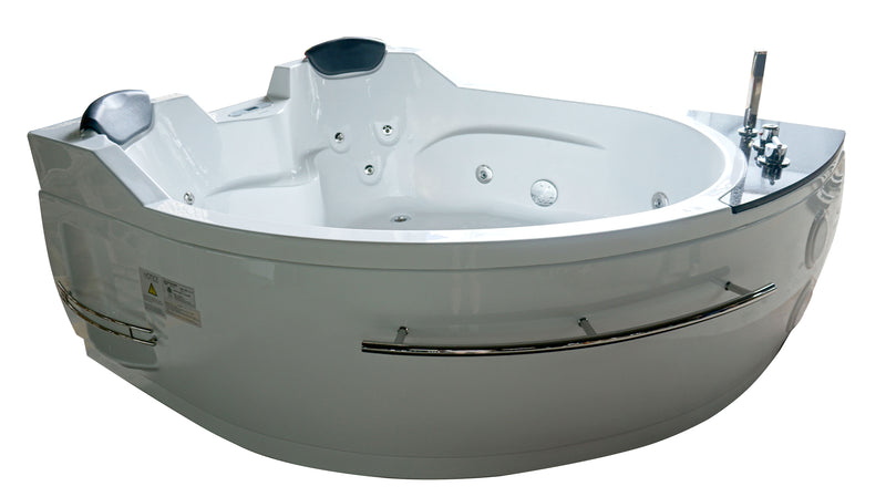 EAGO USA EAGO AM113ETL-R 5.5 ft Right Corner Acrylic White Whirlpool Bathtub for Two