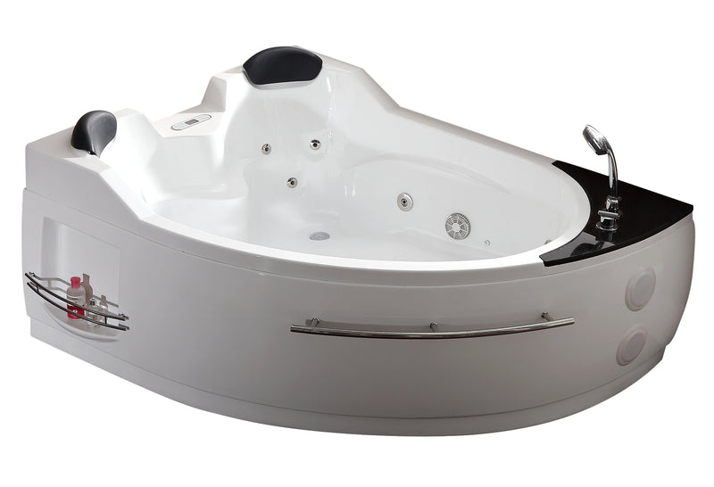 EAGO USA EAGO AM113ETL-R 5.5 ft Right Corner Acrylic White Whirlpool Bathtub for Two