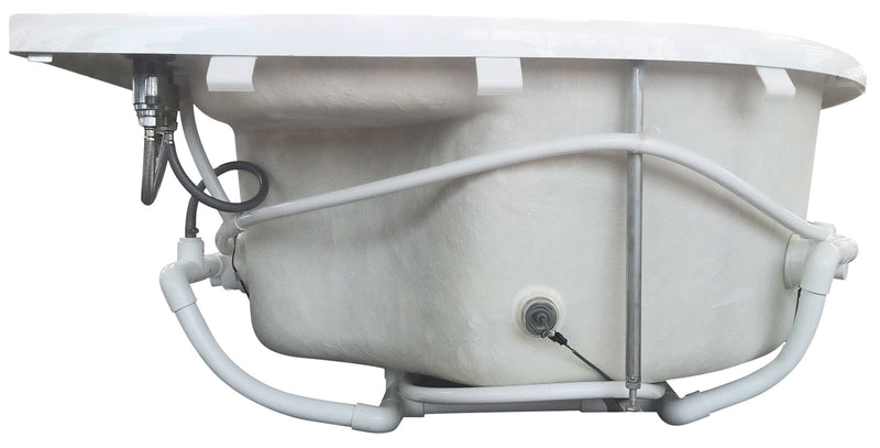 EAGO USA EAGO AM124ETL-L 6 ft Left Corner Acrylic White Whirlpool Bathtub for Two