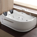EAGO USA EAGO AM124ETL-R 6 ft Right Corner Acrylic White Whirlpool Bathtub for Two