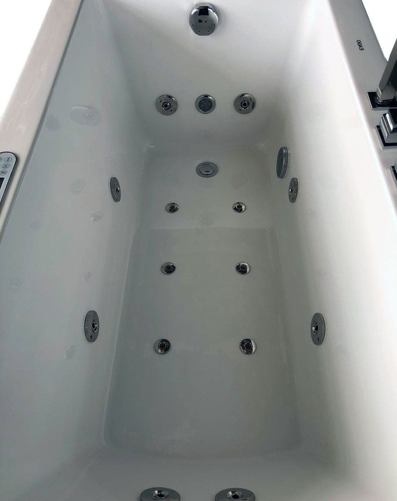 EAGO USA EAGO AM154ETL-R5 5 ft Acrylic White Rectangular Whirlpool Bathtub w Fixtures