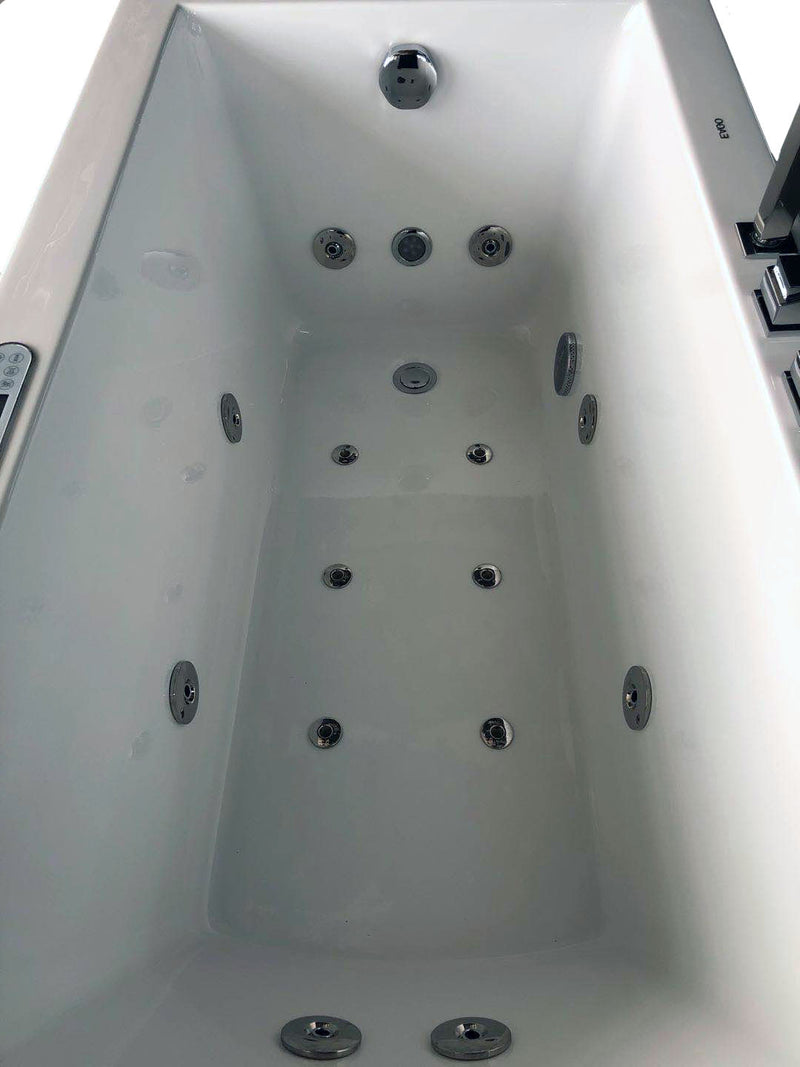 EAGO USA EAGO AM154ETL-R5 5 ft Acrylic White Rectangular Whirlpool Bathtub w Fixtures
