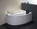 EAGO USA EAGO AM161-L 59" Single Person Corner White Acrylic Whirlpool Bath Tub