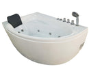 EAGO AM161-R 59" Single Person Corner White Acrylic Whirlpool BathTub