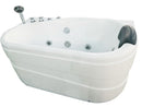 EAGO USA EAGO AM175-L 57'' White Acrylic Corner Jetted Whirlpool Bathtub W/ Fixtures