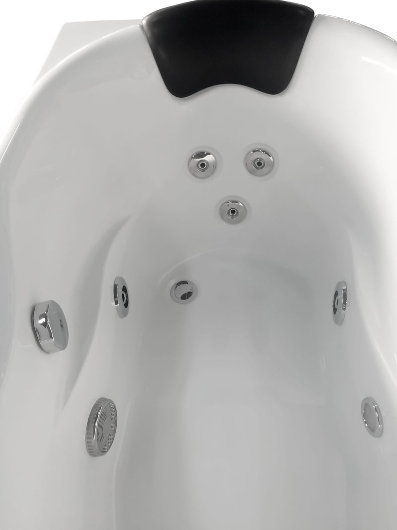 EAGO USA EAGO AM175-L 57'' White Acrylic Corner Jetted Whirlpool Bathtub W/ Fixtures