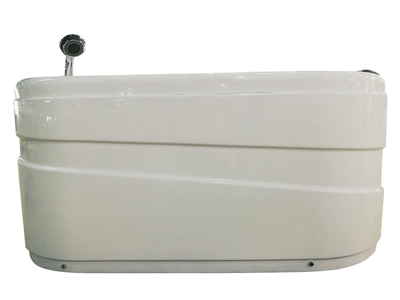 EAGO USA EAGO AM175-L 57'' White Acrylic Corner Jetted Whirlpool Bathtub W/ Fixtures