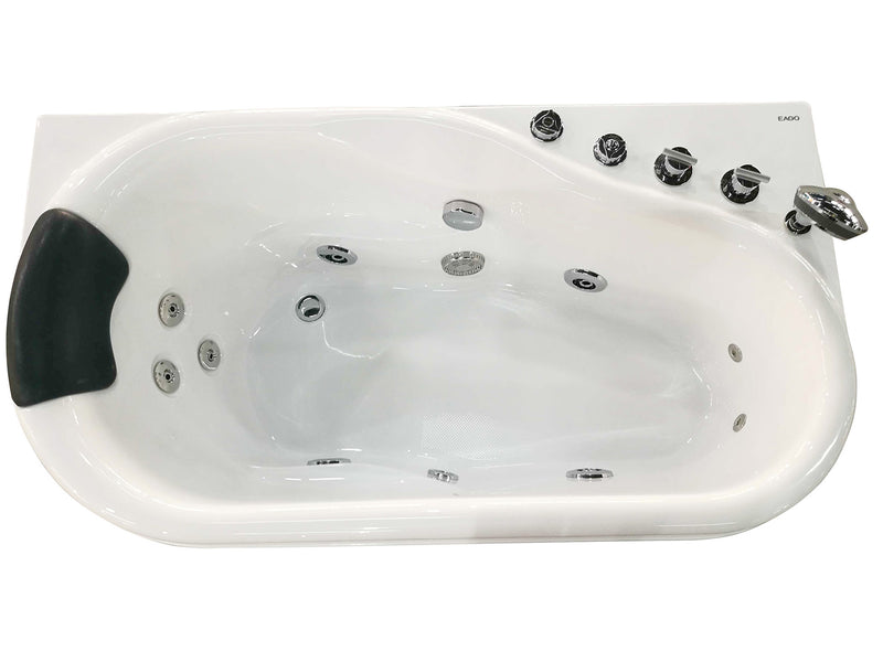 EAGO USA EAGO AM175-R 57'' White Acrylic Corner Jetted Whirlpool Bathtub W/ Fixtures