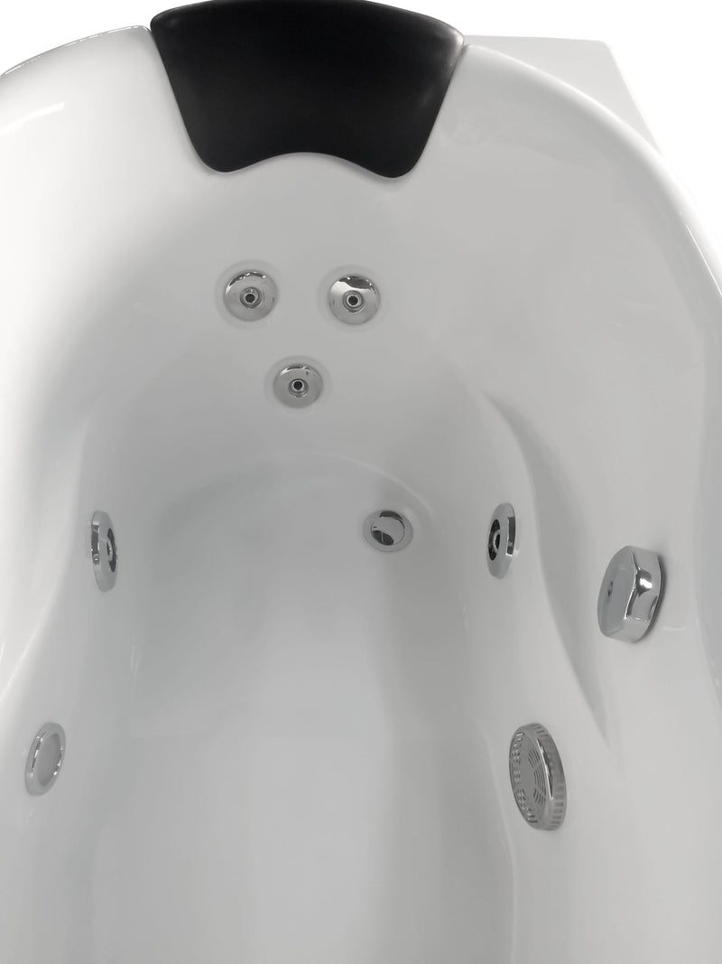 EAGO USA EAGO AM175-R 57'' White Acrylic Corner Jetted Whirlpool Bathtub W/ Fixtures