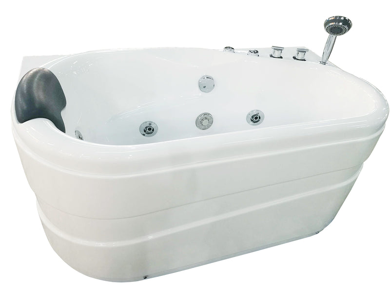 EAGO USA EAGO AM175-R 57'' White Acrylic Corner Jetted Whirlpool Bathtub W/ Fixtures