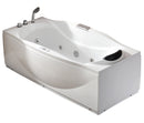 EAGO USA EAGO AM189ETL-L 6 ft Left Drain Acrylic White Whirlpool Bathtub w Fixtures