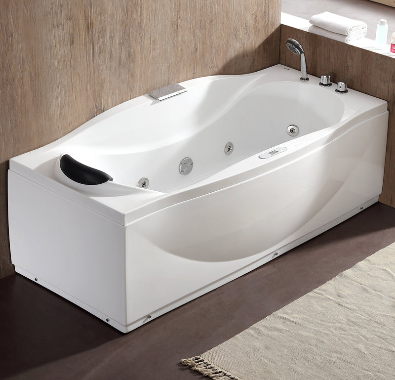 EAGO USA EAGO AM189ETL-R 6 ft Right Drain Acrylic White Whirlpool Bathtub w Fixtures