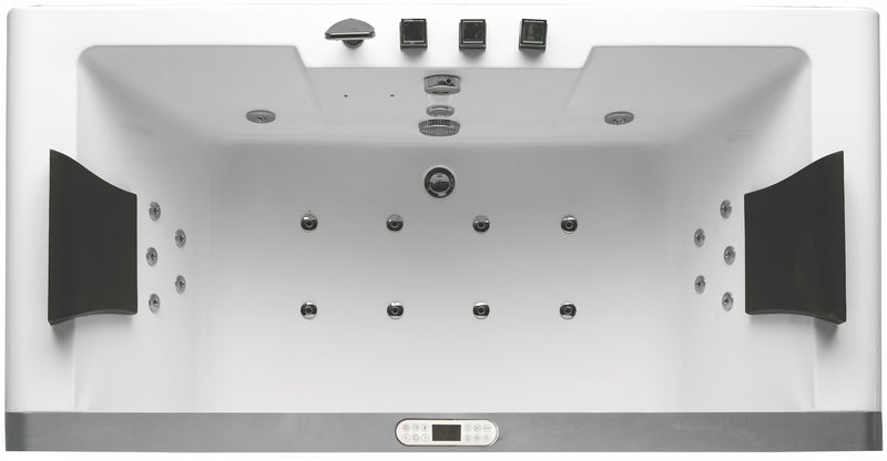 EAGO USA EAGO AM196ETL 6 ft Clear Rectangular Acrylic Whirlpool Bathtub for Two