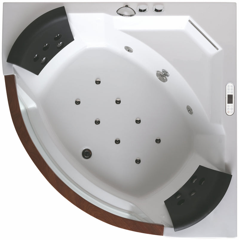 EAGO USA EAGO AM197ETL 5 ft Clear Rounded Corner Acrylic Whirlpool Bathtub for Two