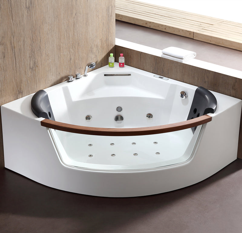 EAGO USA EAGO AM197ETL 5 ft Clear Rounded Corner Acrylic Whirlpool Bathtub for Two