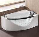 EAGO USA EAGO AM198ETL-L 5 ft Clear Rounded Left Corner Acrylic Whirlpool Bathtub