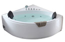EAGO USA EAGO AM200 5' Rounded Modern Double Seat Corner Whirlpool Bath Tub with Fixtures