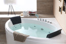 EAGO USA EAGO AM200 5' Rounded Modern Double Seat Corner Whirlpool Bath Tub with Fixtures