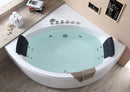 EAGO USA EAGO AM200 5' Rounded Modern Double Seat Corner Whirlpool Bath Tub with Fixtures