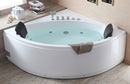 EAGO USA EAGO AM200 5' Rounded Modern Double Seat Corner Whirlpool Bath Tub with Fixtures