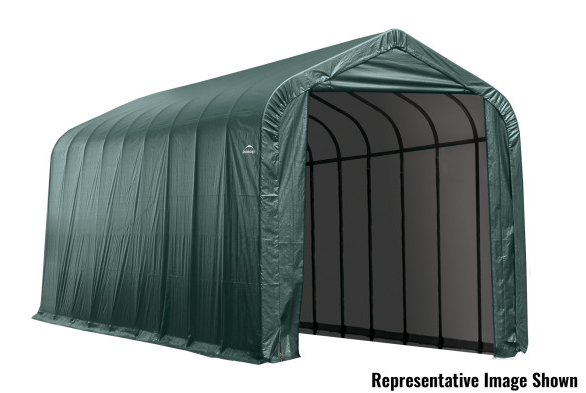Shelter Logic ShelterCoat 16 x 44 ft. Garage Peak Green STD