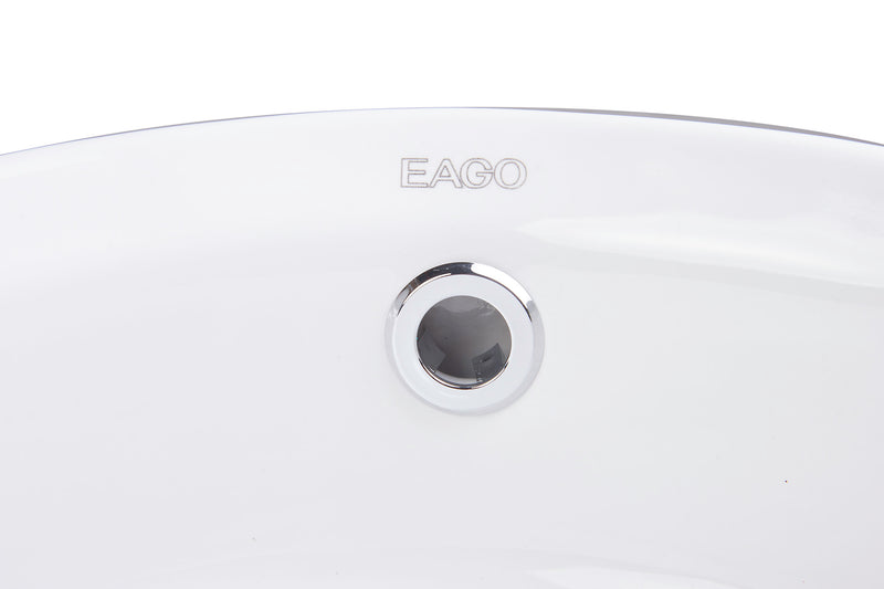 EAGO USA EAGO BA129 16'' Above Mount White Round Porcelain Bathroom Sink w/ Overflow