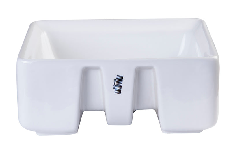 EAGO USA EAGO BA130 15'' White Modern Square Porcelain Bathroom Sink with Overflow