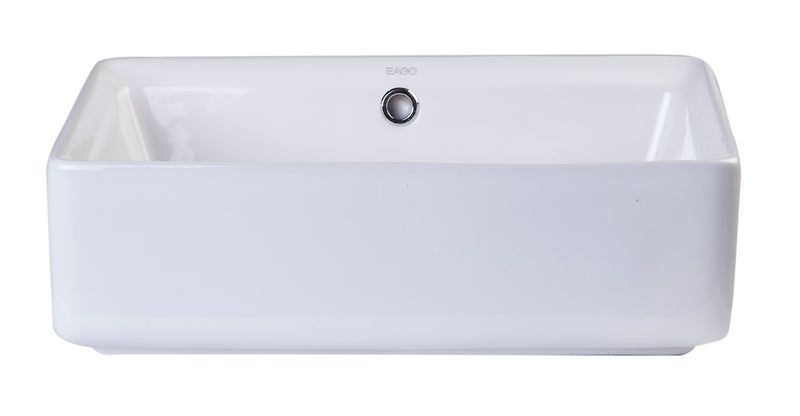 EAGO USA EAGO BA131 20" White Rectangular Porcelain Bathroom Sink with Overflow