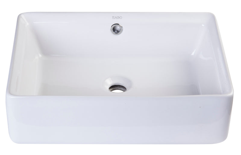 EAGO USA EAGO BA131 20" White Rectangular Porcelain Bathroom Sink with Overflow