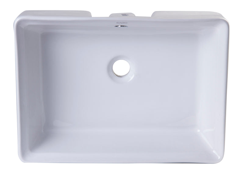 EAGO USA EAGO BA131 20" White Rectangular Porcelain Bathroom Sink with Overflow