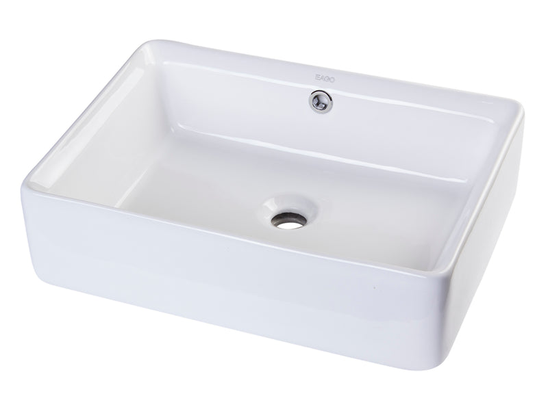 EAGO USA EAGO BA131 20" White Rectangular Porcelain Bathroom Sink with Overflow