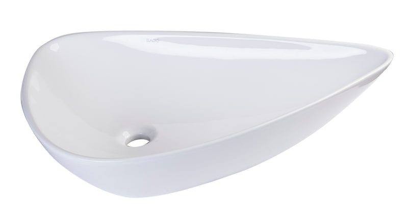 EAGO USA EAGO BA138 White Tear Drop Ceramic Above Mount Bath Sink