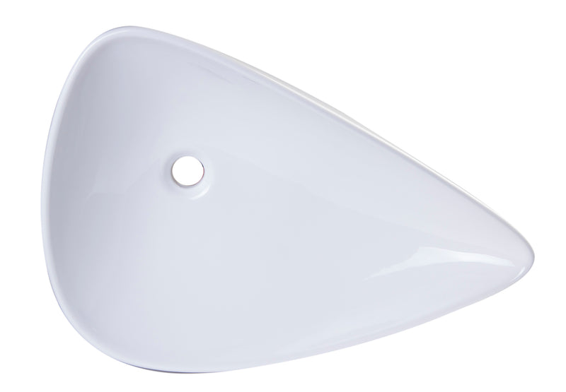 EAGO USA EAGO BA138 White Tear Drop Ceramic Above Mount Bath Sink