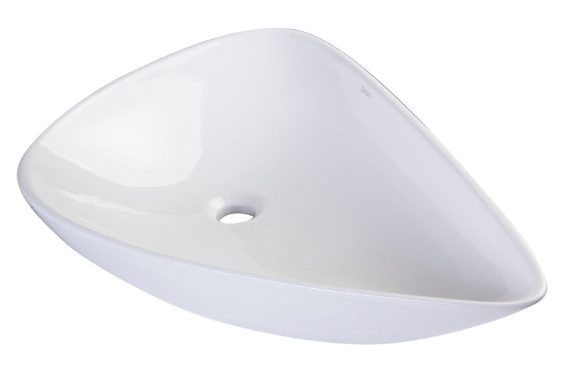 EAGO USA EAGO BA138 White Tear Drop Ceramic Above Mount Bath Sink