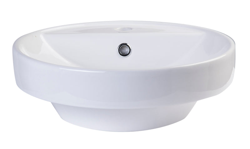 EAGO USA EAGO BA141 White Above Mount Porcelain Bathroom Sink Basin with Single Hole