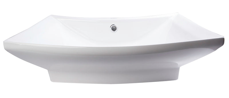 EAGO USA EAGO BA142 28" White Rectangular Porcelain Bathroom Sink with Overflow