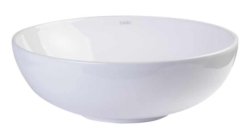 EAGO USA EAGO BA351 18'' White Round Porcelain Bathroom Sink Basin without Overflow