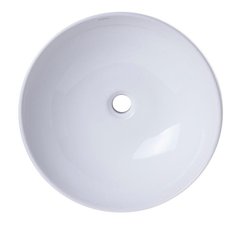 EAGO USA EAGO BA351 18'' White Round Porcelain Bathroom Sink Basin without Overflow