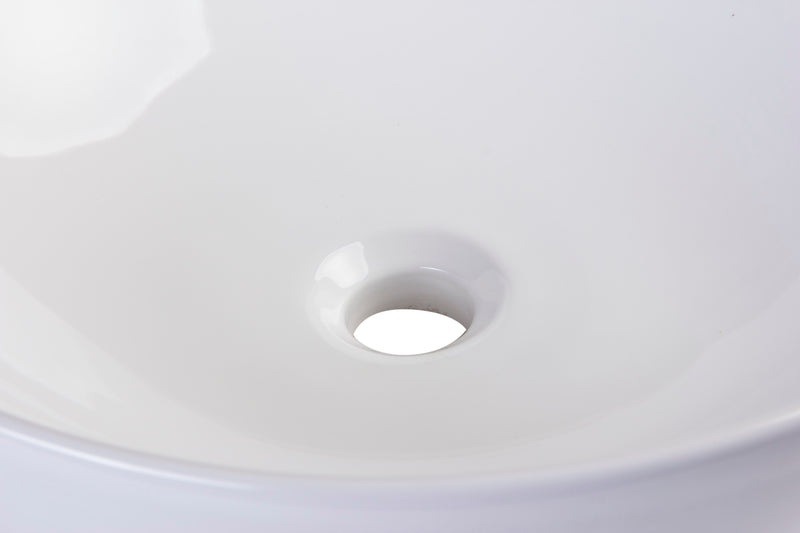 EAGO USA EAGO BA351 18'' White Round Porcelain Bathroom Sink Basin without Overflow