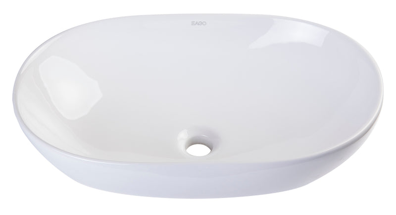 EAGO USA EAGO BA352 23'' White Oval Porcelain Bathroom Sink Basin without Overflow