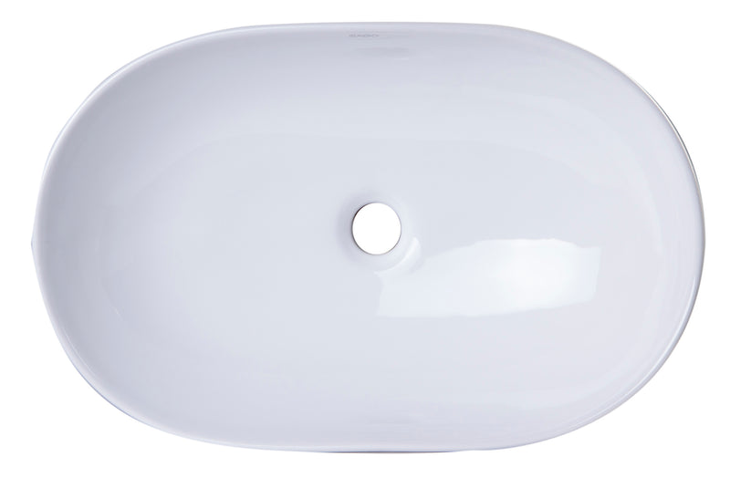 EAGO USA EAGO BA352 23'' White Oval Porcelain Bathroom Sink Basin without Overflow