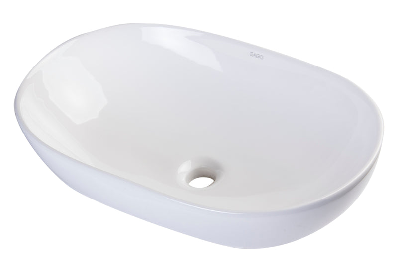 EAGO USA EAGO BA352 23'' White Oval Porcelain Bathroom Sink Basin without Overflow