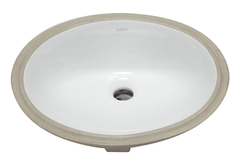 EAGO USA EAGO BC224 White Ceramic 18"x15" Undermount Oval Bathroom Sink